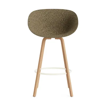 Krzesło Mat Bar Armchair 75 cm - Seaweed-beech-cream steel - Normann Copenhagen