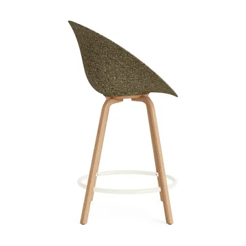 Krzesło Mat Bar Armchair, tapicerowany przód 65 cm - Hallingdal 110-seaweed-beech-cream steel - Normann Copenhagen