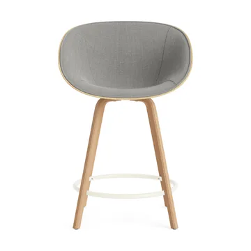 Krzesło Mat Bar Armchair, tapicerowany przód 65 cm - Remix 133-hemp-beech-cream steel - Normann Copenhagen