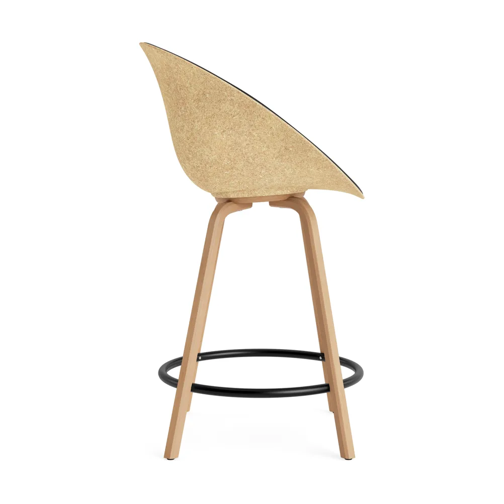 Krzesło Mat Bar Armchair, tapicerowany przód 65 cm, Ultra 41599-hemp-beech-black steel Normann Copenhagen