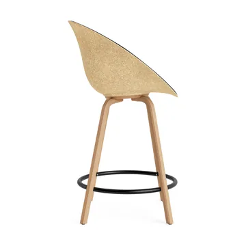 Krzesło Mat Bar Armchair, tapicerowany przód 65 cm - Ultra 41599-hemp-beech-black steel - Normann Copenhagen