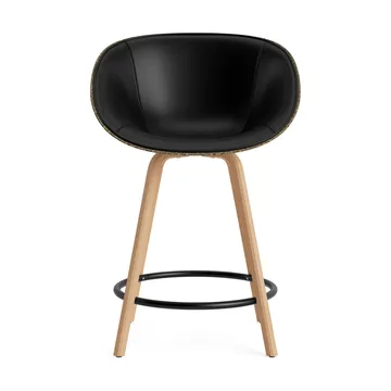 Krzesło Mat Bar Armchair, tapicerowany przód 65 cm - Ultra 41599-seaweed-beech-black steel - Normann Copenhagen