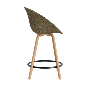 Krzesło Mat Bar Armchair, tapicerowany przód 65 cm - Ultra 41599-seaweed-beech-black steel - Normann Copenhagen