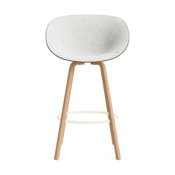 Krzesło Mat Bar Armchair, tapicerowany przód 75 cm - Hallingdal 110-seaweed-beech-cream steel - Normann Copenhagen