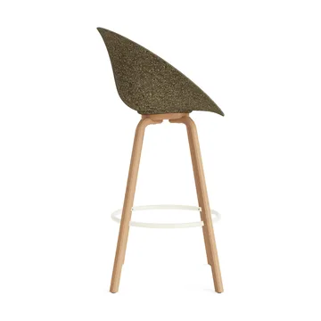 Krzesło Mat Bar Armchair, tapicerowany przód 75 cm - Hallingdal 110-seaweed-beech-cream steel - Normann Copenhagen