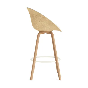 Krzesło Mat Bar Armchair, tapicerowany przód 75 cm - Remix 133-hemp-beech-cream steel - Normann Copenhagen