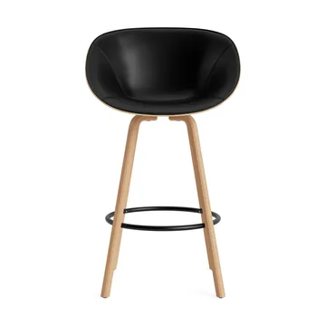 Krzesło Mat Bar Armchair, tapicerowany przód 75 cm - Ultra 41599-hemp-beech-black steel - Normann Copenhagen