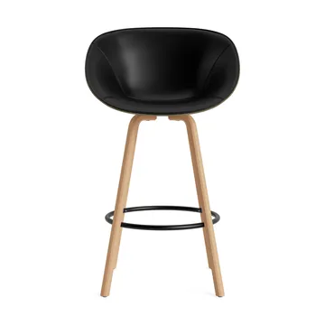 Krzesło Mat Bar Armchair, tapicerowany przód 75 cm - Ultra 41599-seaweed-beech-black steel - Normann Copenhagen