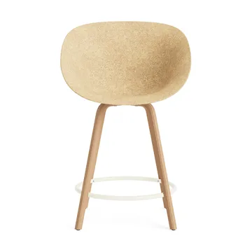 Krzesło Mat Bar Chair 65 cm - Hemp-beech-kremowa stal - Normann Copenhagen