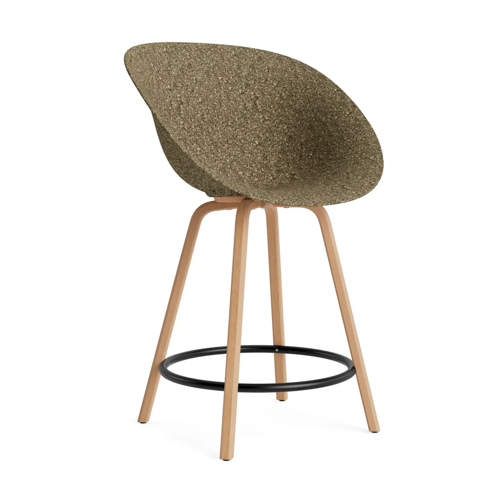 Krzesło Mat Bar Chair 65 cm, Seaweed-beech-black steel Normann Copenhagen