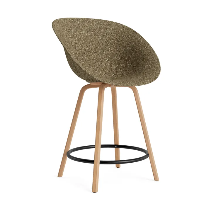 Krzesło Mat Bar Chair 65 cm - Seaweed-beech-black steel - Normann Copenhagen