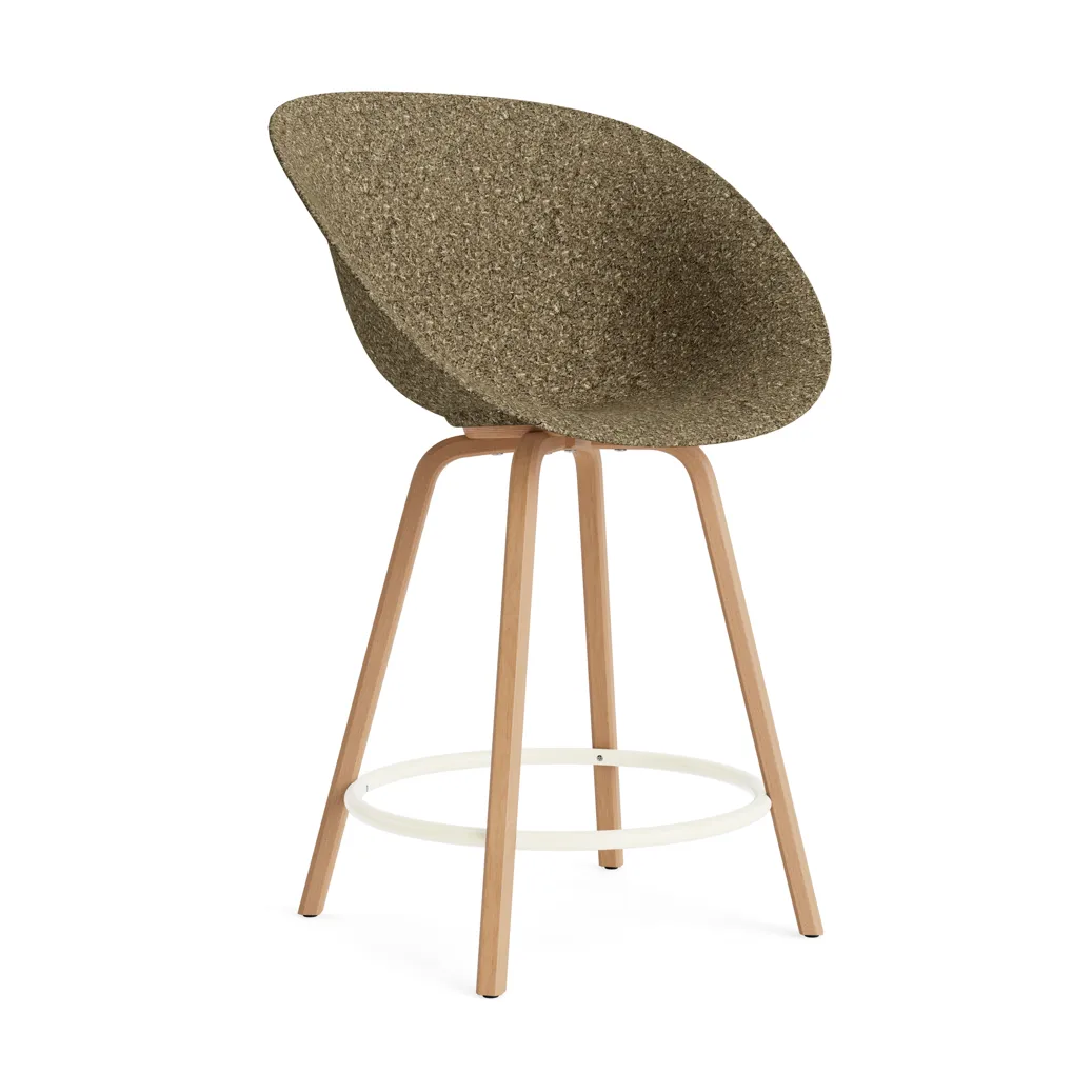 Krzesło Mat Bar Chair 65 cm, Seaweed-beech-cream steel Normann Copenhagen