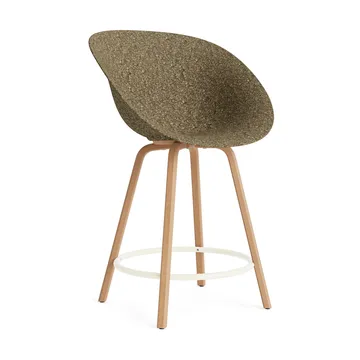 Krzesło Mat Bar Chair 65 cm - Seaweed-beech-cream steel - Normann Copenhagen