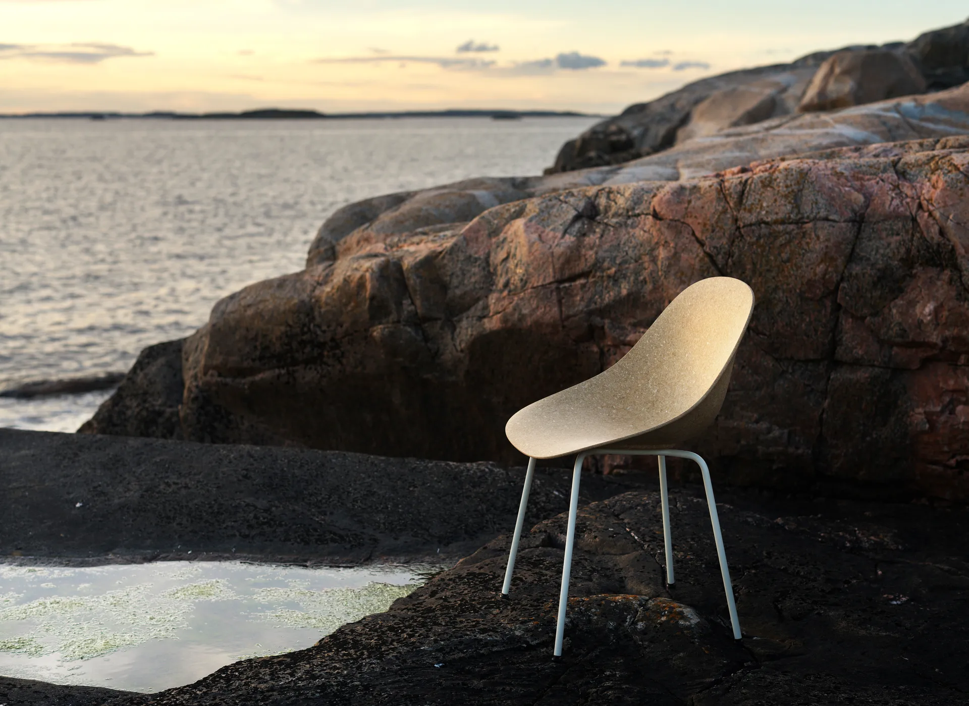 Krzesło Mat Chair, Hemp-Cream Steel Normann Copenhagen