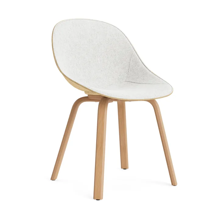 Krzesło Mat Chair, tapicerowany przód - Hallingdal 110-hemp-beech - Normann Copenhagen
