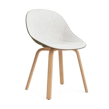 Krzesło Mat Chair, tapicerowany przód - Hallingdal 110-seaweed-beech - Normann Copenhagen