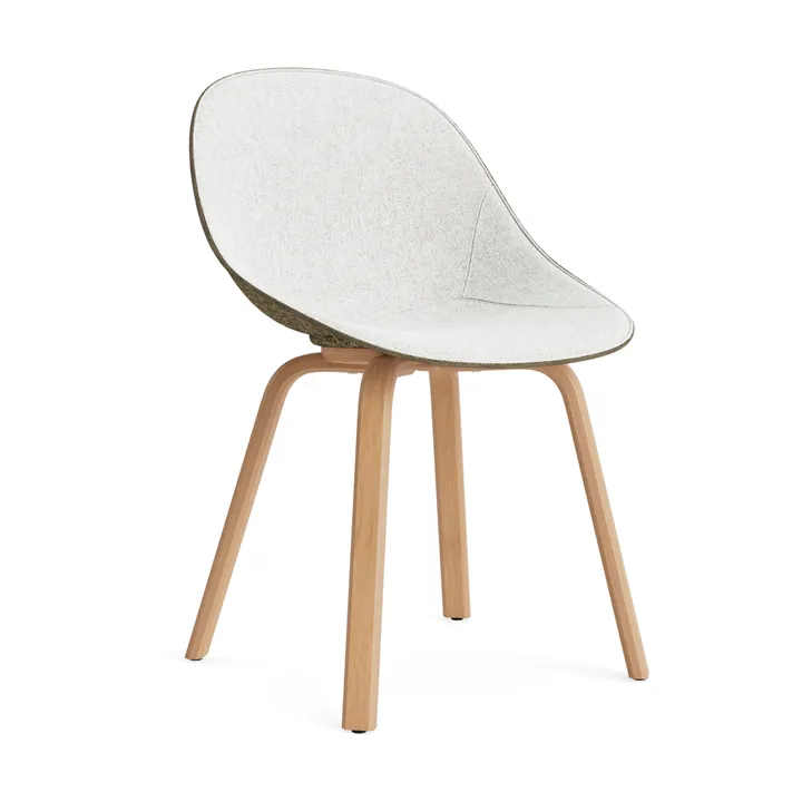 Krzesło Mat Chair, tapicerowany przód - Hallingdal 110-seaweed-beech - Normann Copenhagen