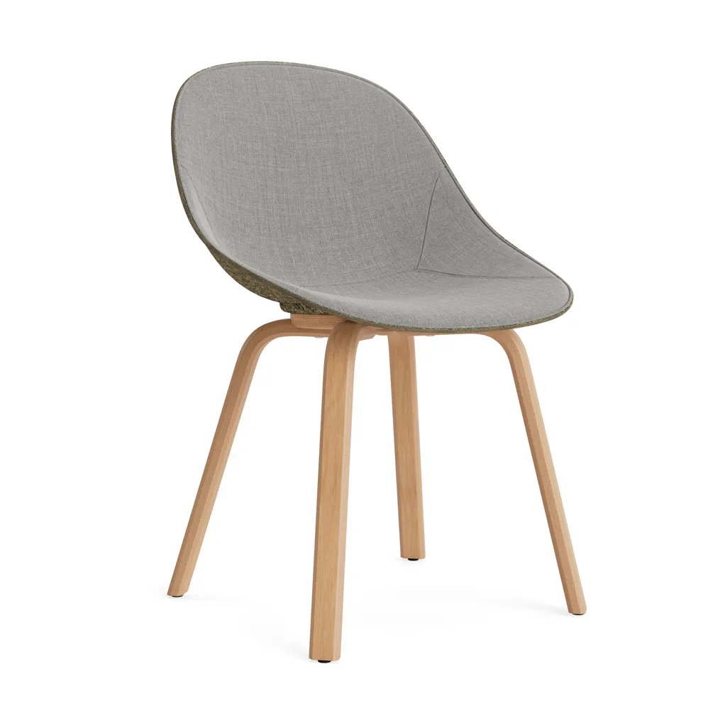 Krzesło Mat Chair, tapicerowany przód, Remix 133-seaweed-beech Normann Copenhagen