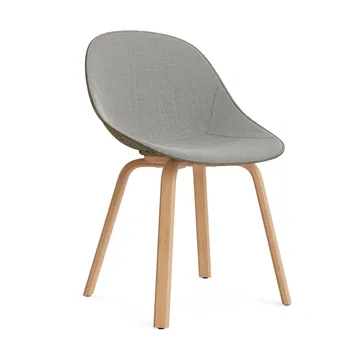 Krzesło Mat Chair, tapicerowany przód - Remix 133-seaweed-beech - Normann Copenhagen