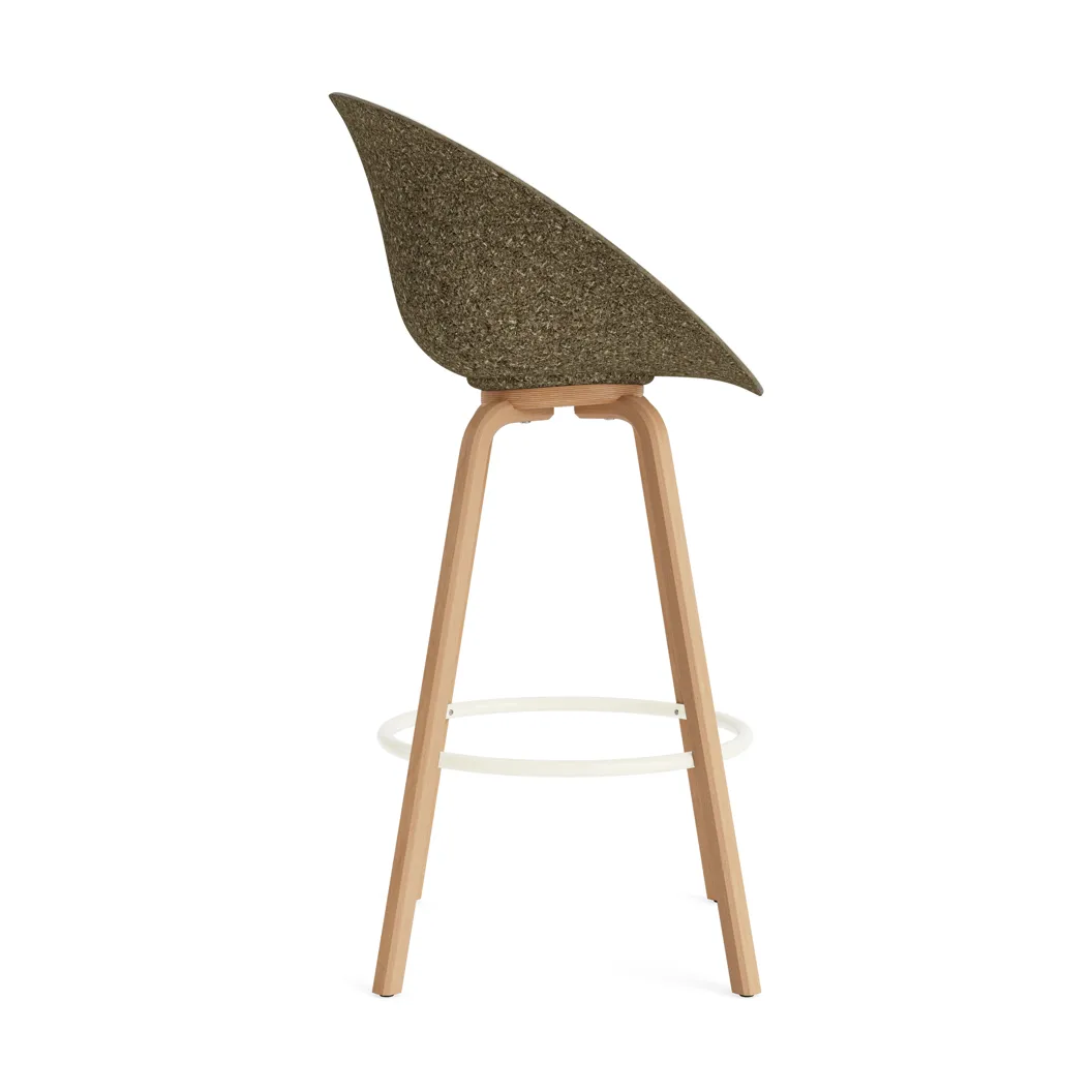 Krzesło Mat, tapicerowany przód 75 cm, Hallingdal 110-seaweed-beech-cream steel Normann Copenhagen