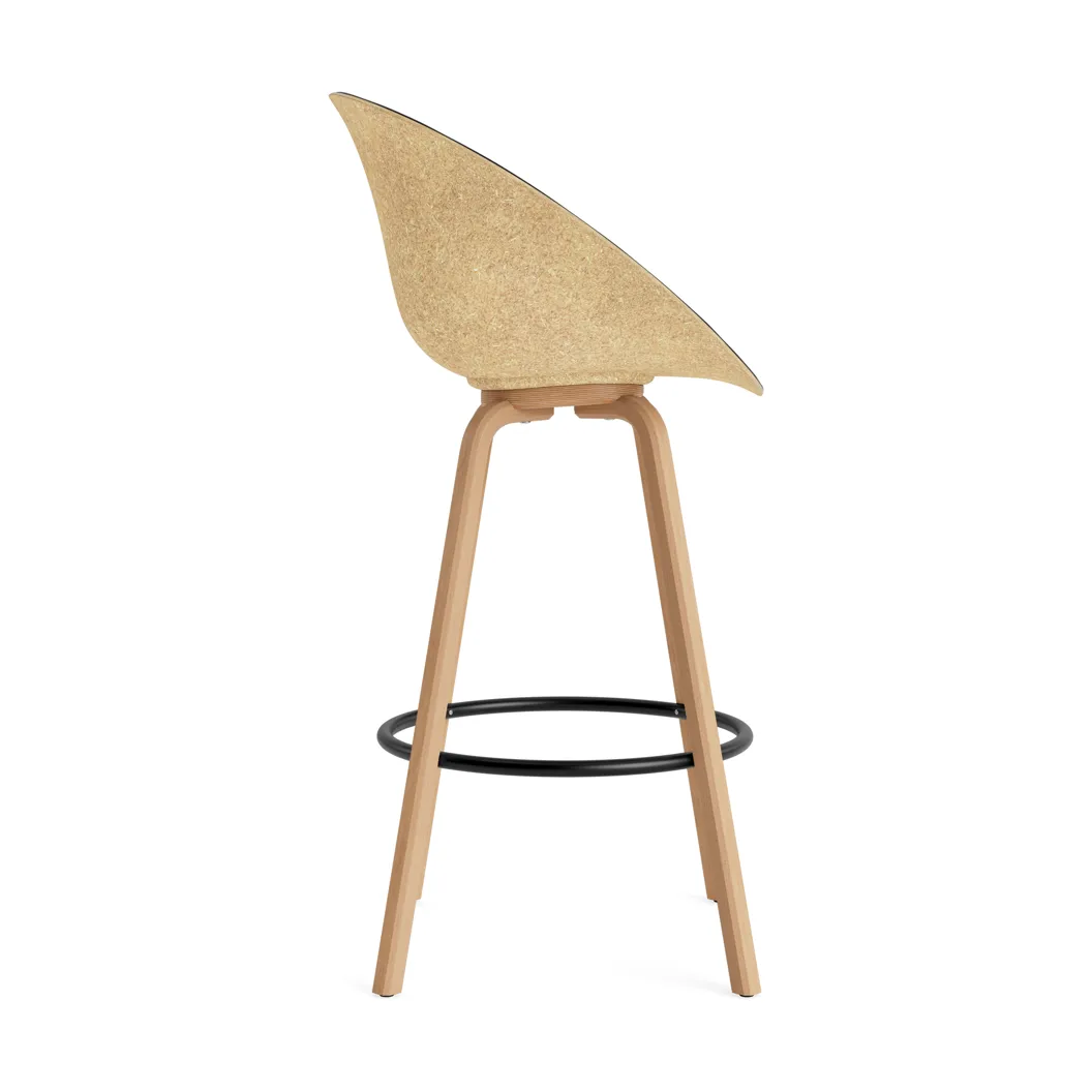 Krzesło Mat, tapicerowany przód 75 cm, Ultra 41599-hemp-beech-black steel Normann Copenhagen