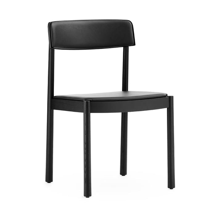 Krzesło Timb z poduszką - Czarny/ Ultra skóra - Czarny - Normann Copenhagen