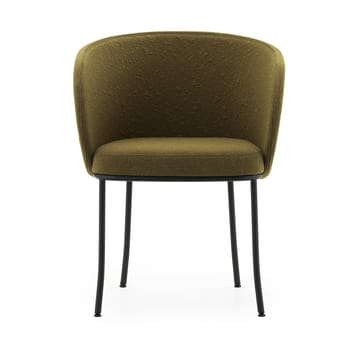 Krzesło z podłokietnikami Knit - Oliwkowy-czarna stal - Normann Copenhagen