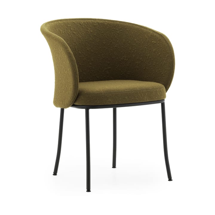Krzesło z podłokietnikami Knit - Oliwkowy-czarna stal - Normann Copenhagen