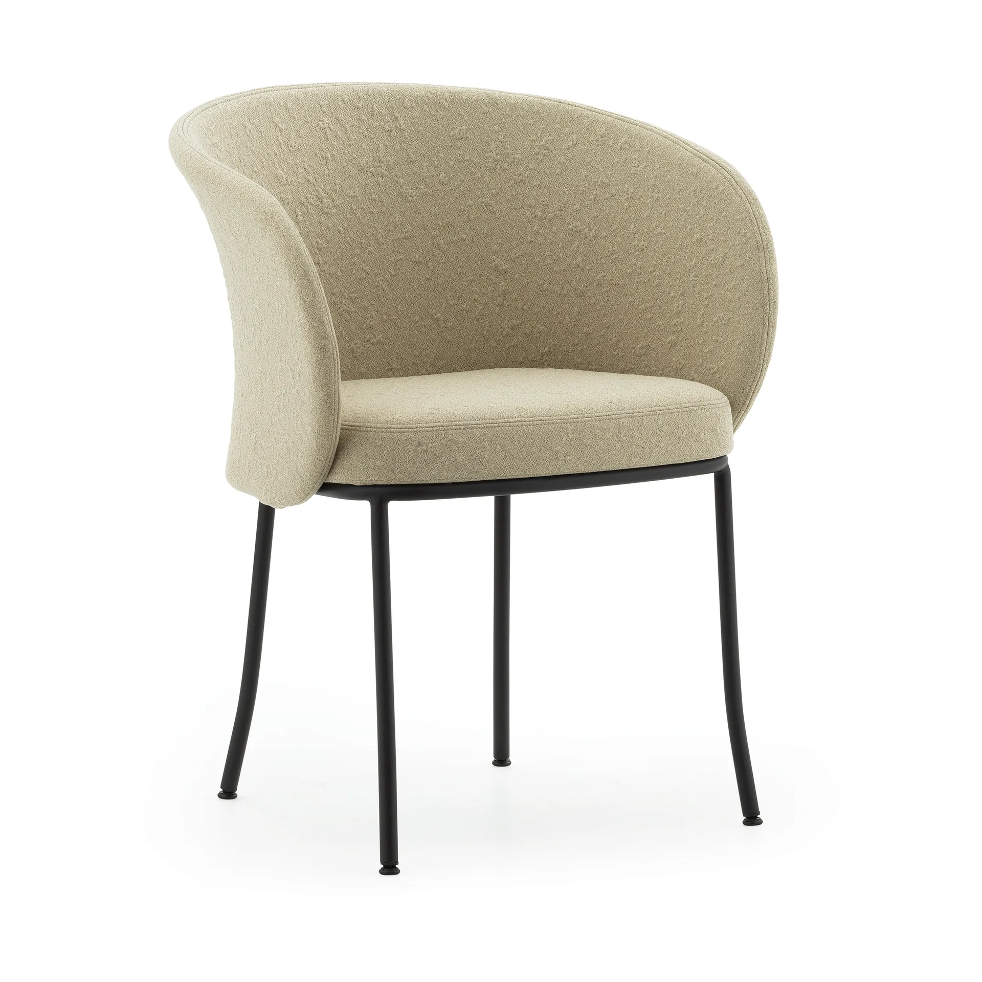 Krzesło z podłokietnikami Knit, Piaskowy-czarna stal Normann Copenhagen