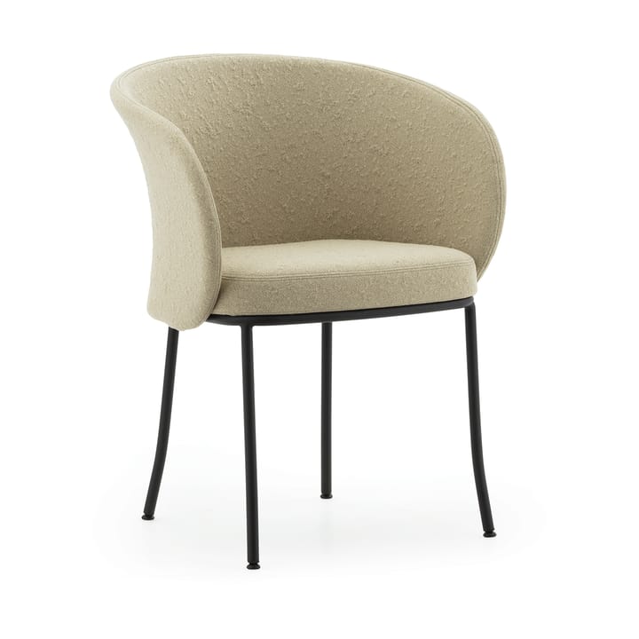 Krzesło z podłokietnikami Knit - Piaskowy-czarna stal - Normann Copenhagen