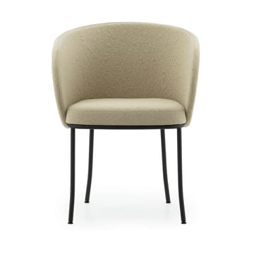 Krzesło z podłokietnikami Knit - Piaskowy-czarna stal - Normann Copenhagen