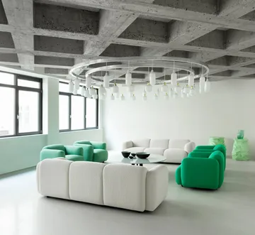 Lampa Amp mała - biały - mosiądz - Normann Copenhagen