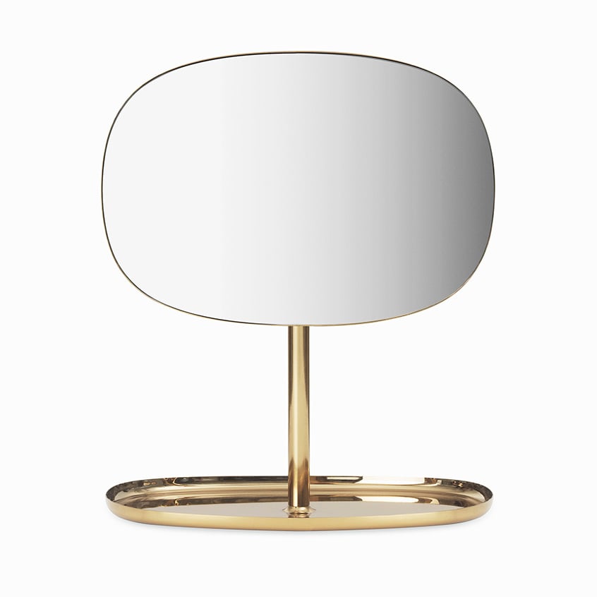 Normann Copenhagen Lustro Flip mosiądz | Skandynawski Design | Lustra stołowe | Złoty kolor
