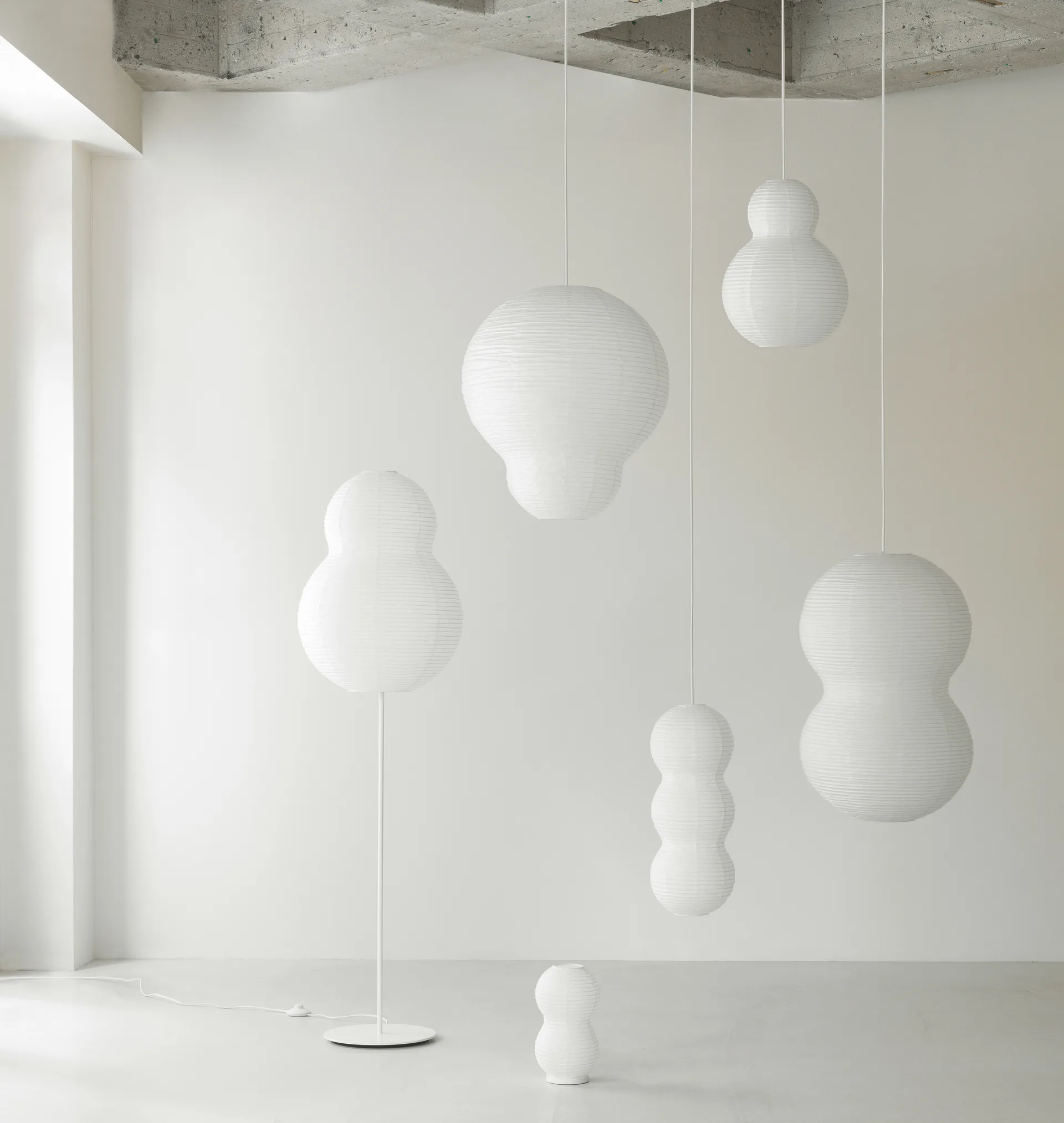 Puff Twist lampa 50x90 cm, Biały Normann Copenhagen
