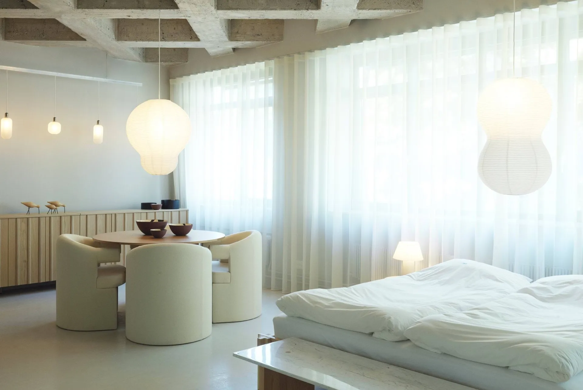 Puff Twist lampa 50x90 cm, Biały Normann Copenhagen