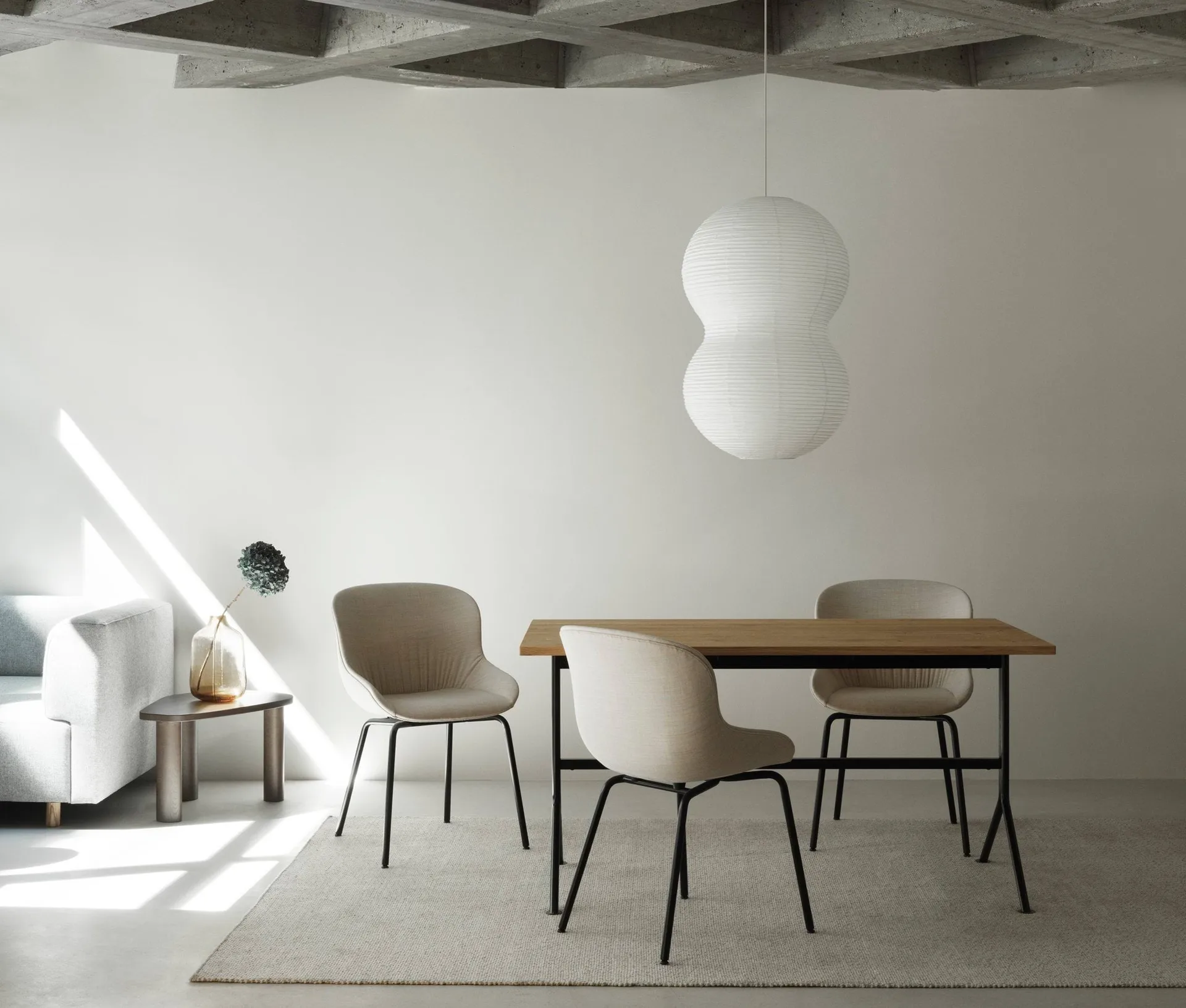 Puff Twist lampa 50x90 cm, Biały Normann Copenhagen