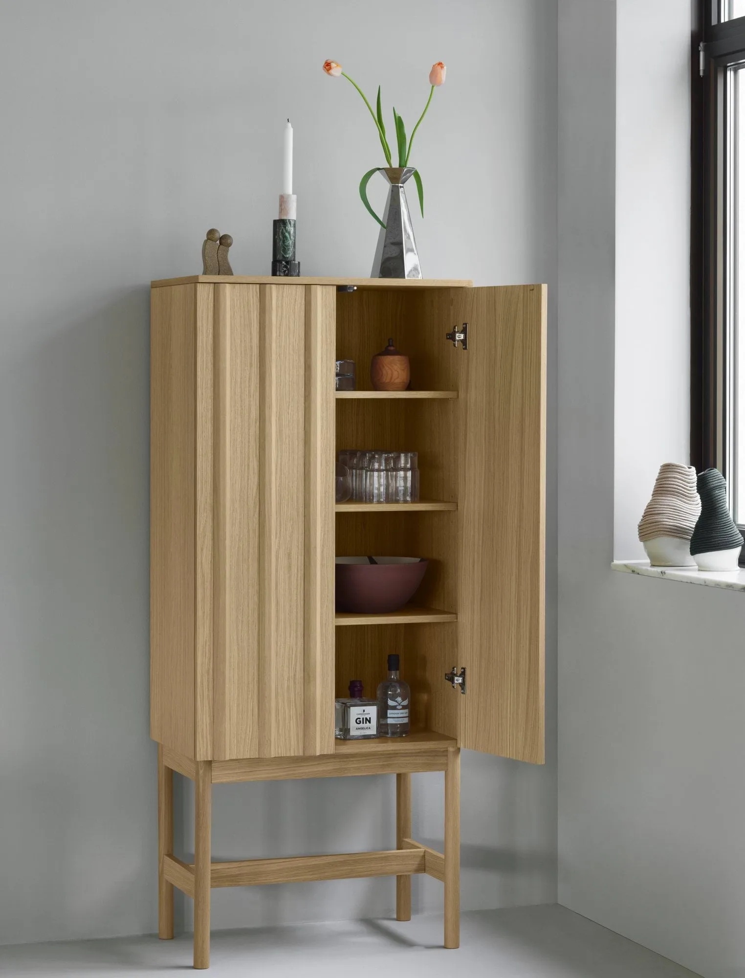 Rib szafka, Oak, 166,5x70x43 cm Normann Copenhagen
