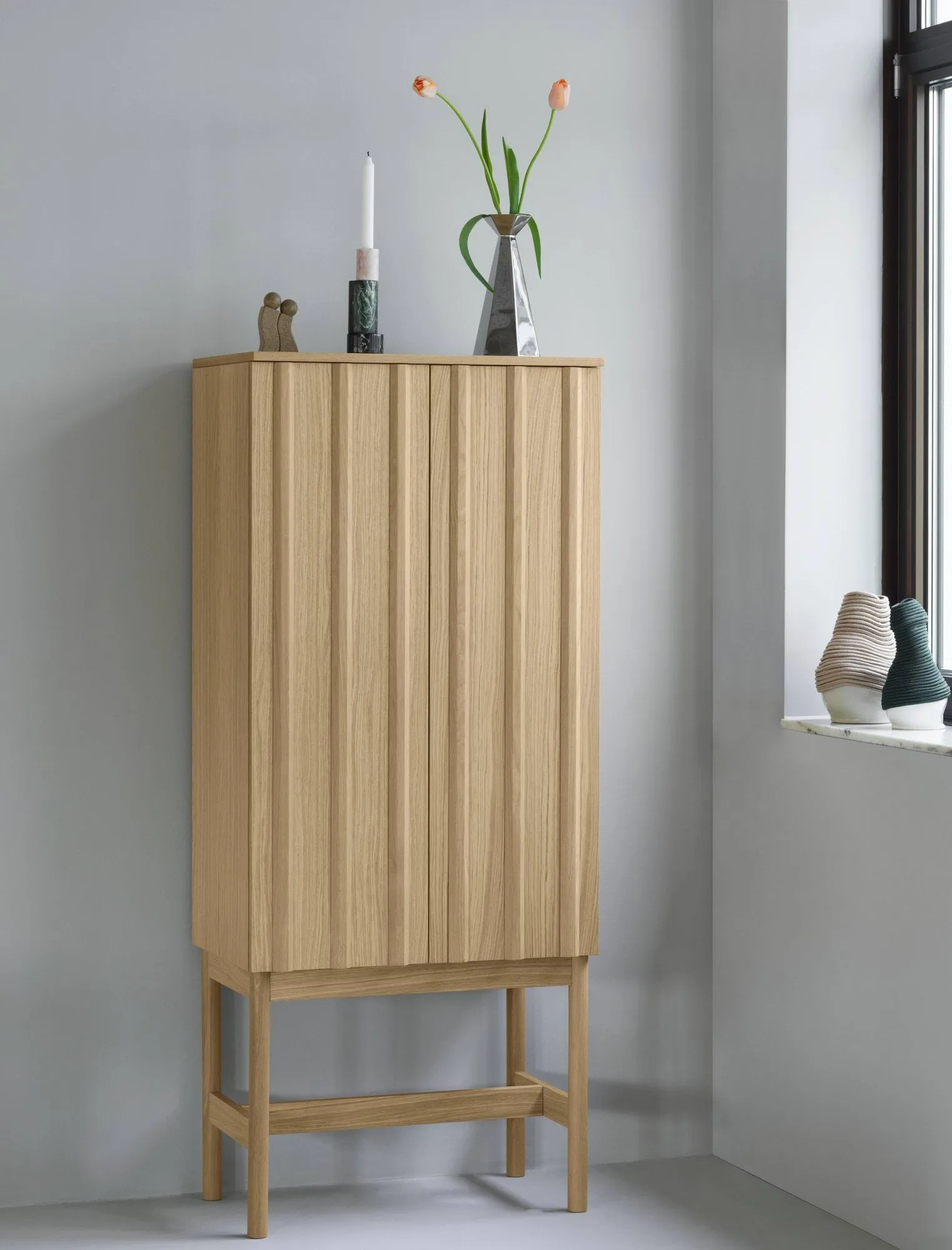 Rib szafka, Oak, 166,5x70x43 cm Normann Copenhagen