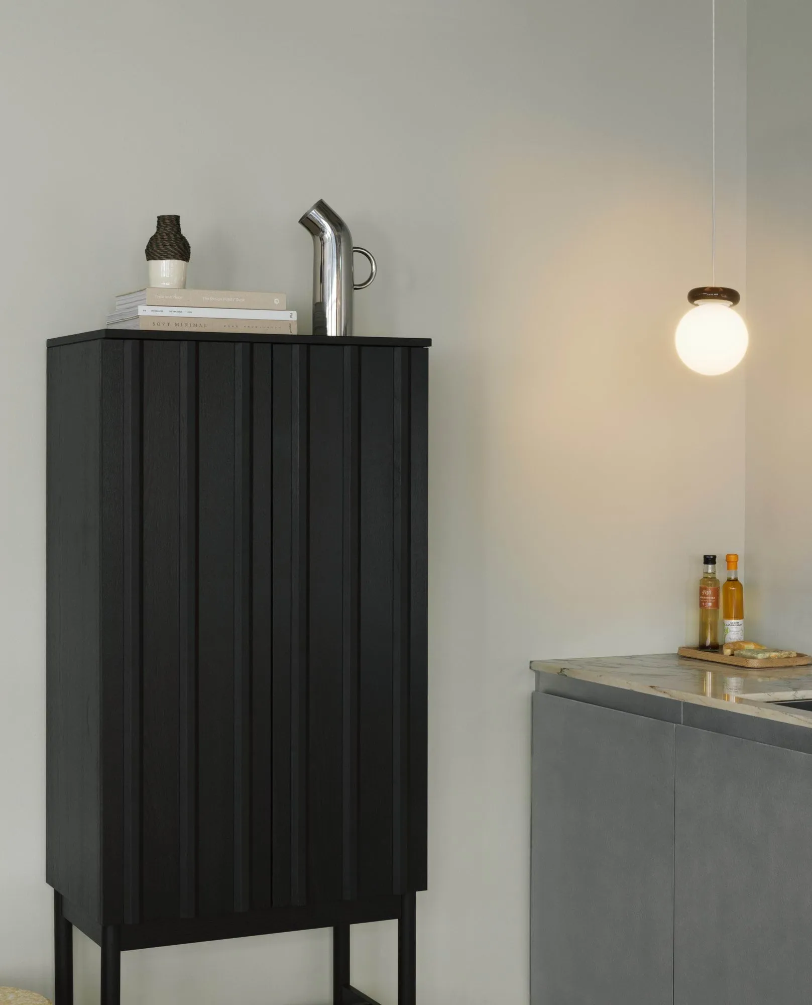 Rib szafka, Soft black, 166,5x70x43 cm Normann Copenhagen