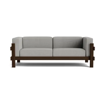 Sofa Kube - Sosna ciemnobrązowa-tkanina Remix 143 Grey, 220 cm - Normann Copenhagen