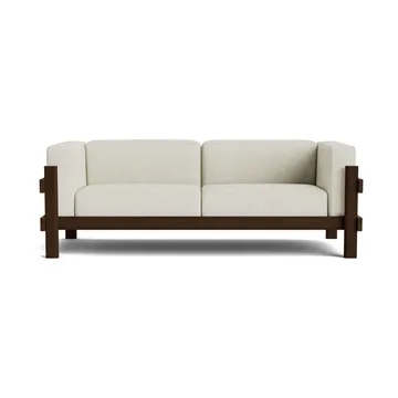 Sofa Kube - Sosna ciemnobrązowa-tkanina Remix 223 Beige, 220 cm - Normann Copenhagen