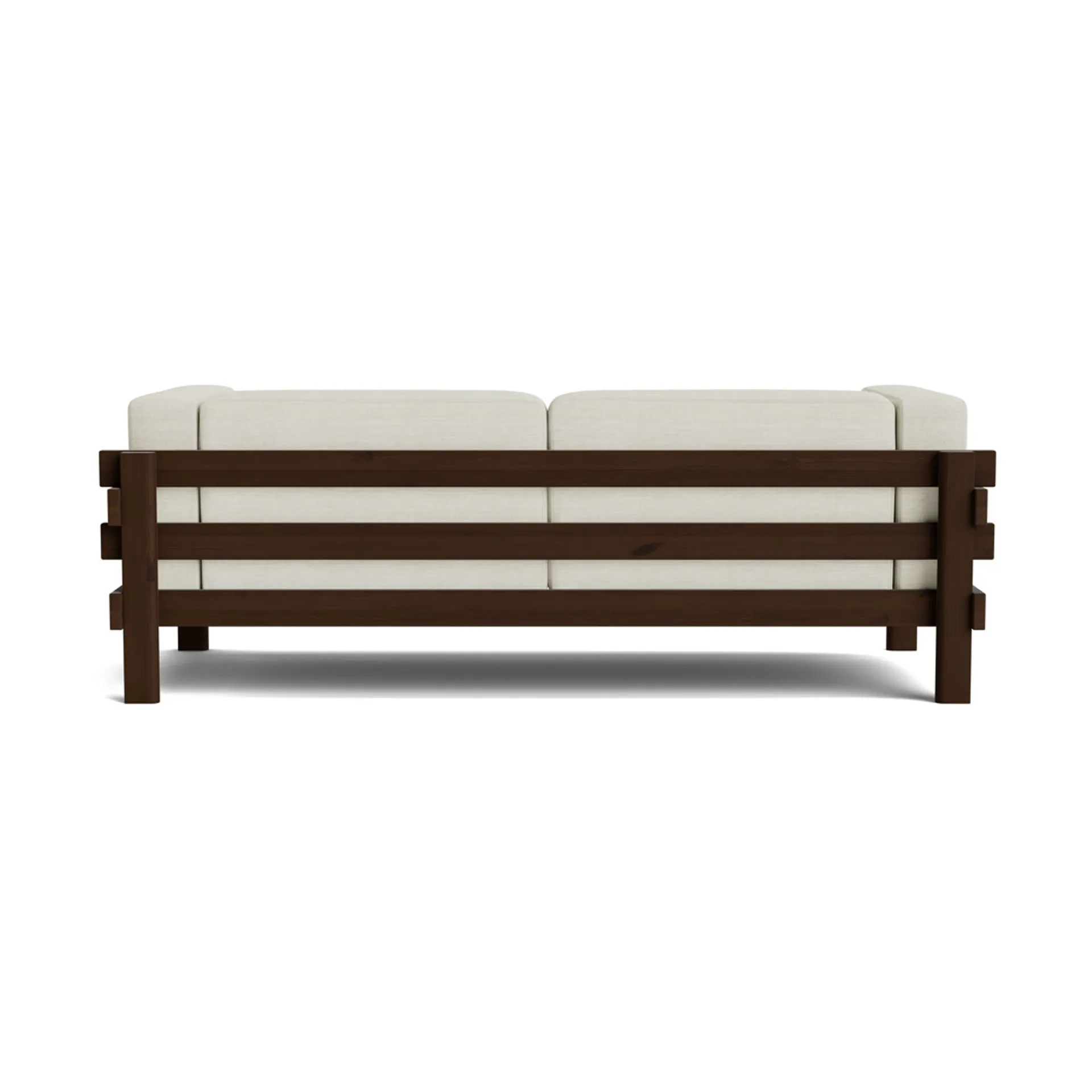 Sofa Kube, Sosna ciemnobrązowa-tkanina Remix 223 Beige, 220 cm Normann Copenhagen