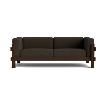 Sofa Kube - Sosna ciemnobrązowa-tkanina Remix 356 Brown, 220 cm - Normann Copenhagen