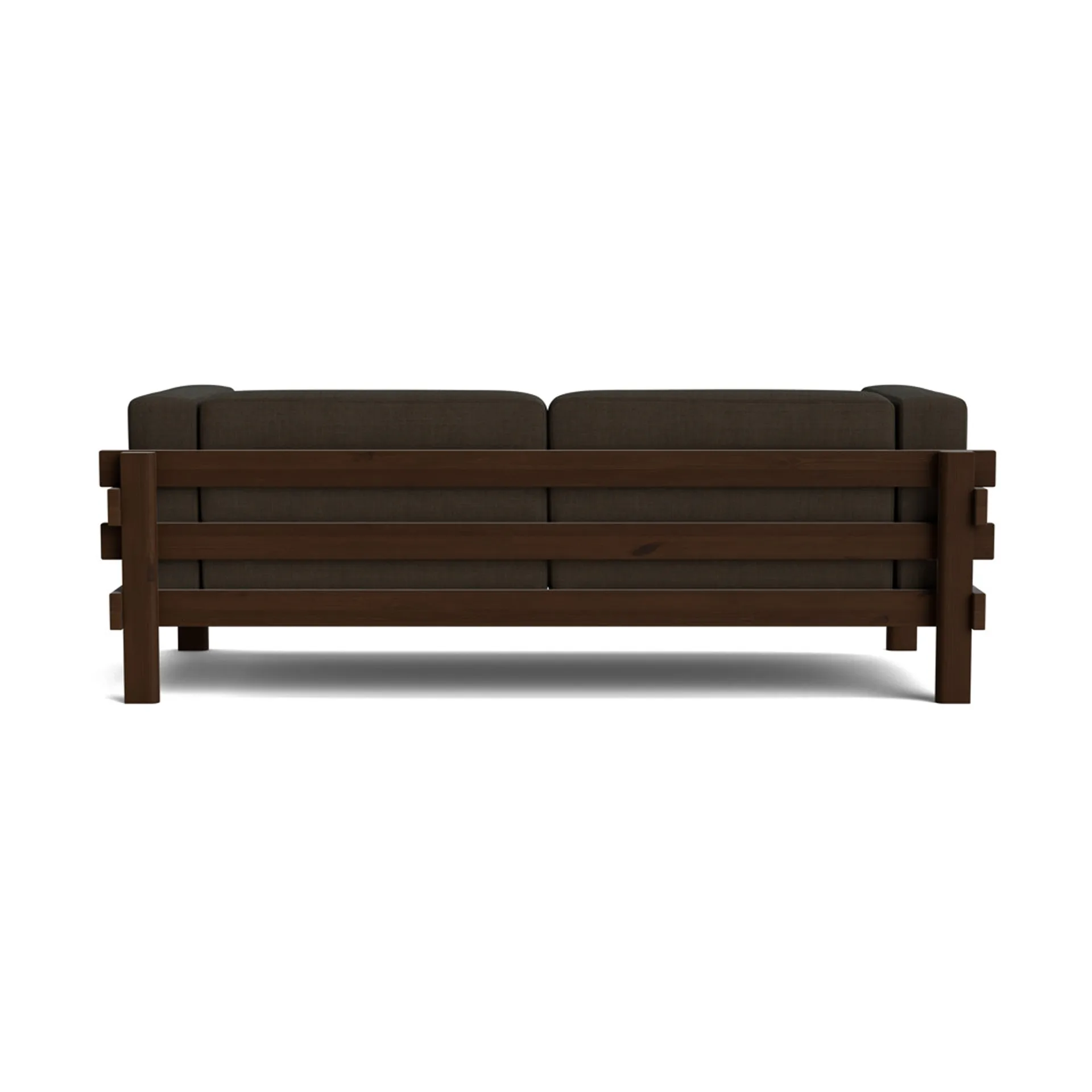 Sofa Kube, Sosna ciemnobrązowa-tkanina Remix 356 Brown, 220 cm Normann Copenhagen