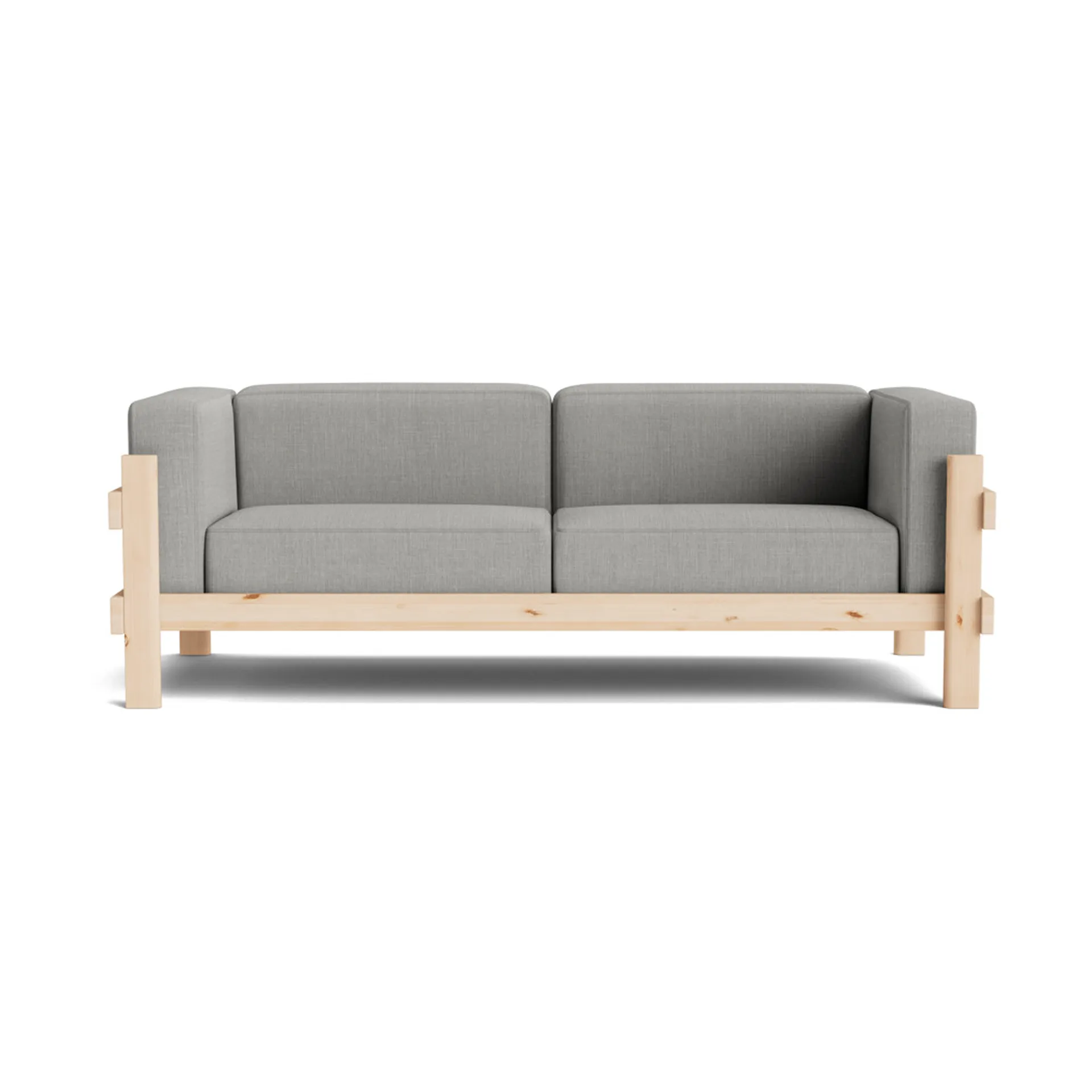 Sofa Kube, Sosna lakierowana-tkanina Remix 143 Grey, 220 cm Normann Copenhagen