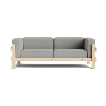 Sofa Kube - Sosna lakierowana-tkanina Remix 143 Grey, 220 cm - Normann Copenhagen