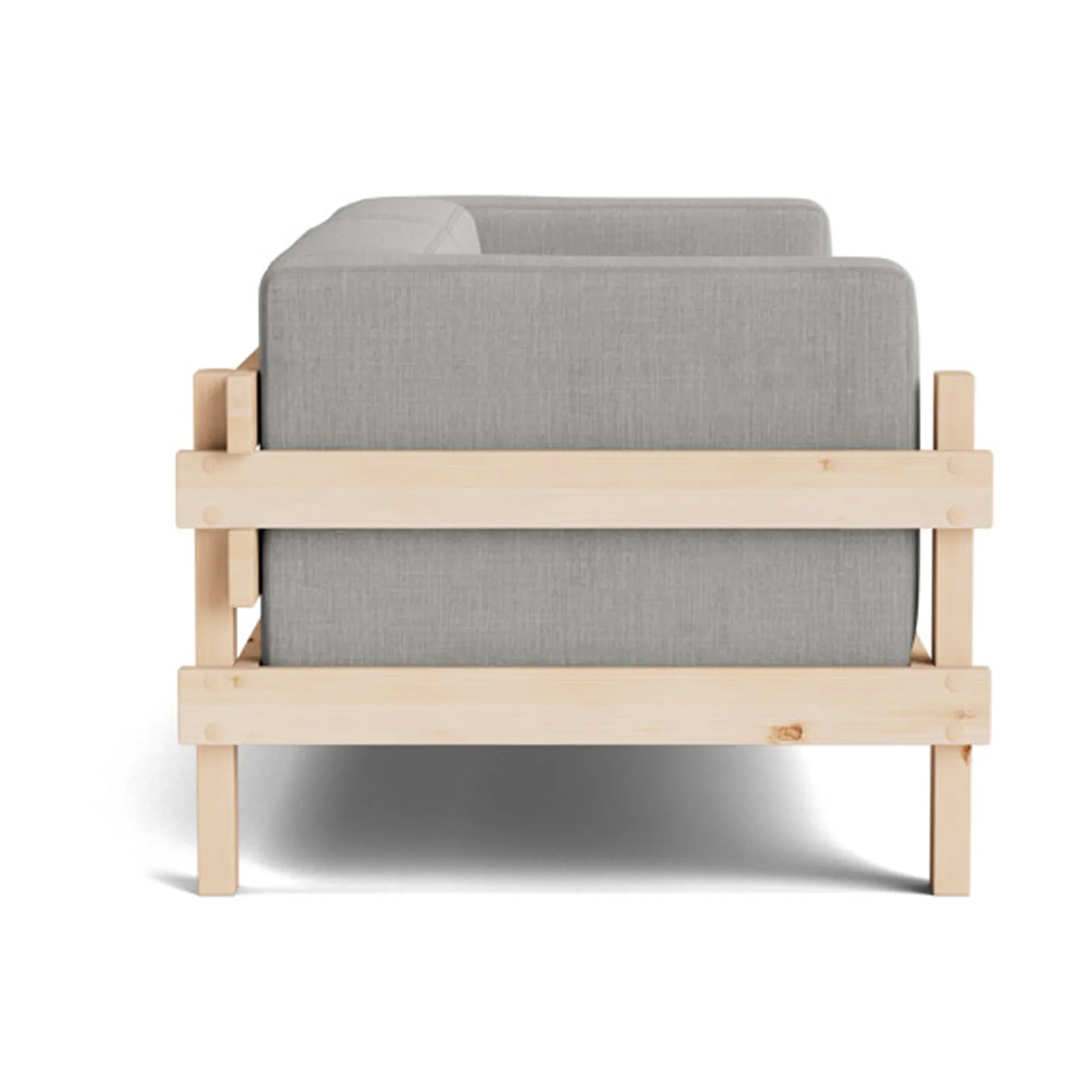 Sofa Kube, Sosna lakierowana-tkanina Remix 143 Grey, 220 cm Normann Copenhagen