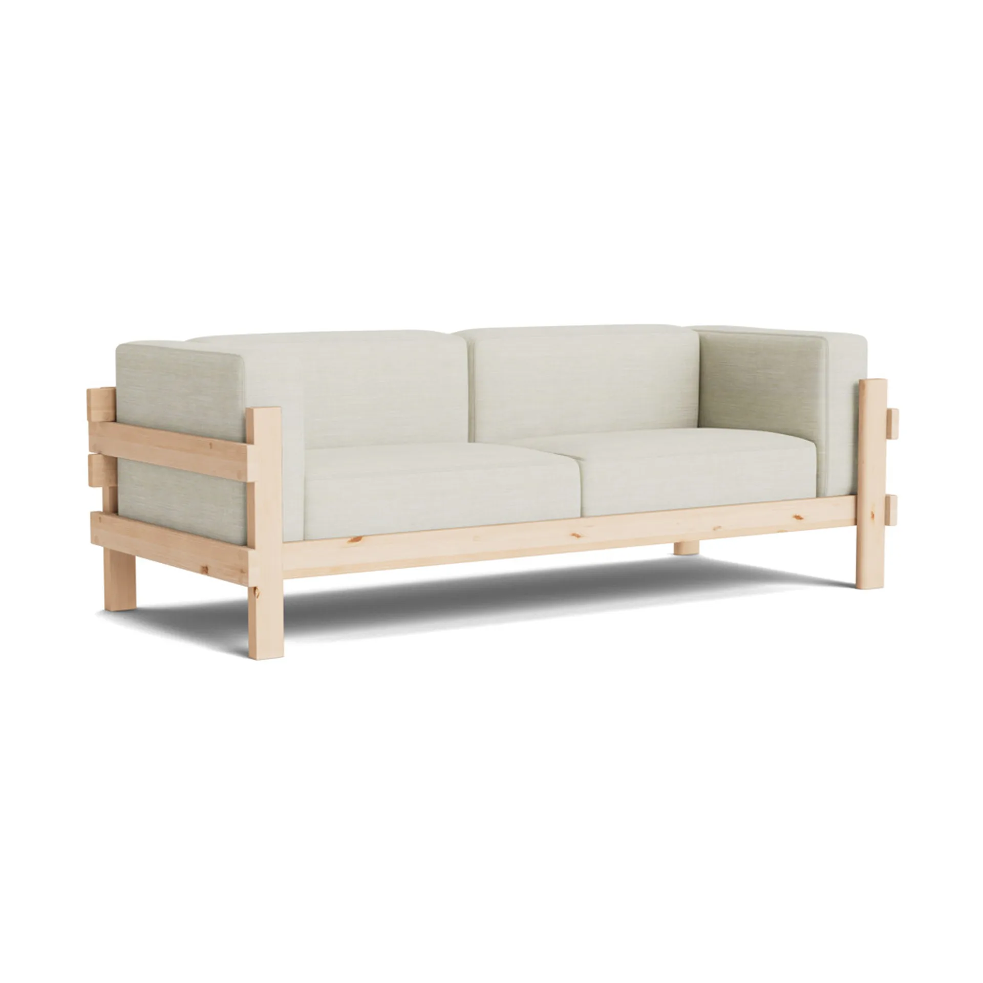 Sofa Kube, Sosna lakierowana-tkanina Remix 223 Beige, 220 cm Normann Copenhagen