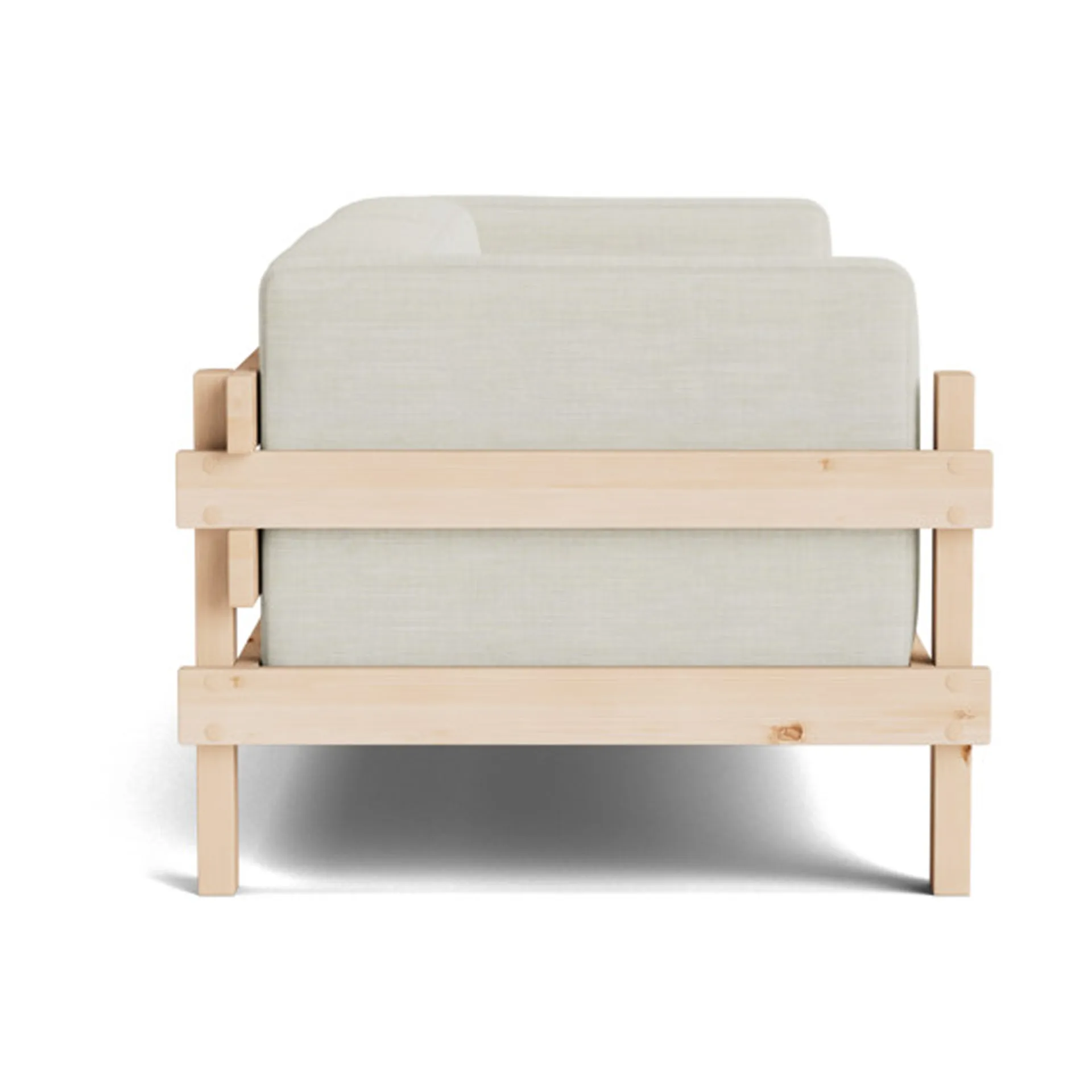 Sofa Kube, Sosna lakierowana-tkanina Remix 223 Beige, 220 cm Normann Copenhagen