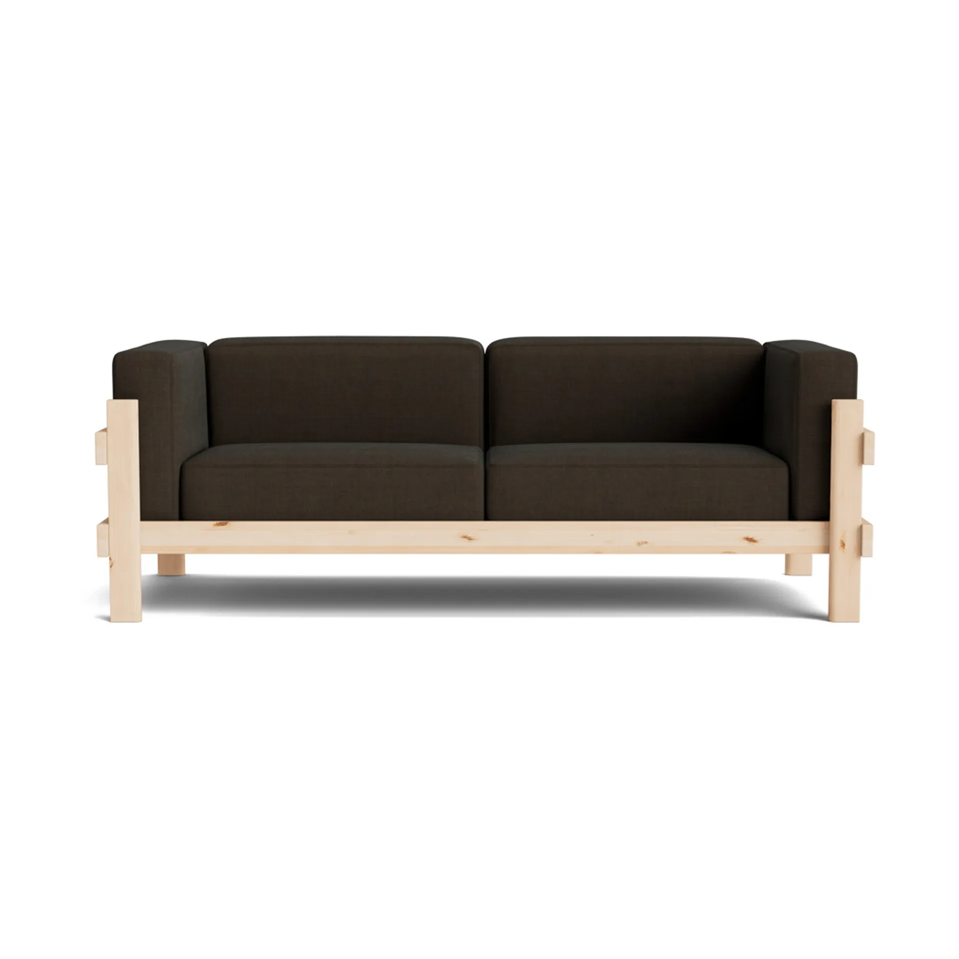 Sofa Kube, Sosna lakierowana-tkanina Remix 356 Brown, 220 cm Normann Copenhagen
